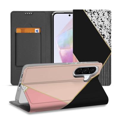 Samsung Galaxy A56 | A36 Stand Case Zwart Roze Vormen