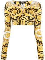 Versace t-shirt crop à imprimé baroque - Blanc