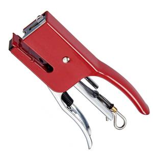 Kantoor nietmachine/niettang - metaal - 17 cm - rood - voor nietjes nr 10   -