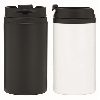 Set van 2x Thermosbekers - warmhoud bekers - zwart en wit - 290 ml - Isolerende drinkbekers Set van 2x Thermosbekers - warmhoud bekers - zwart en wit - 290 ml - Isolerende drinkbekers