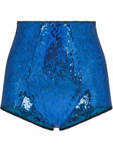 Dolce & Gabbana short brodé de sequins - Bleu