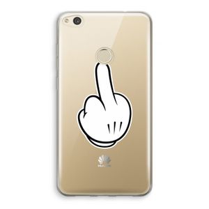 Middle finger black: Huawei Ascend P8 Lite (2017) Transparant Hoesje