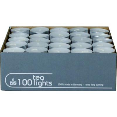 Theelichtjes/waxinelichtjes - wit - 100x stuks - 5 branduren - geurloze kaars
