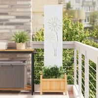 Tuin Privacy Screen Fretwerk Wit 32 x 140 cm Koudgewalst staal
