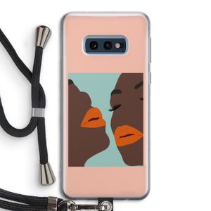 Orange lips: Samsung Galaxy S10e Transparant Hoesje met koord