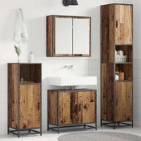 Badkamermeubelset 3 pcs Oud hout 65 x 33 x 60 cm Bewerkt hout