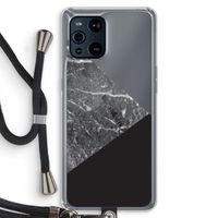 Combinatie marmer: Oppo Find X3 Transparant Hoesje met koord