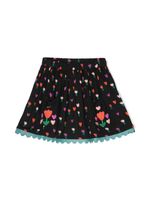 Stella McCartney Kids jupe plissée à fleurs - Noir