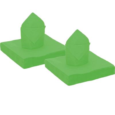 Santex Feest servetten - 100x stuks - felgroen - 40 x 40 cm - papier