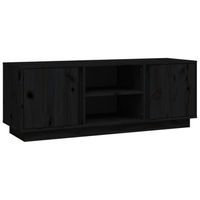 vidaXL Tv-meubel 110x35x40,5 cm massief grenenhout zwart - thumbnail