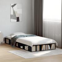 Bedframe bewerkt hout zwart 90x200 cm