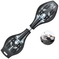 Fashion Vulcan patroon tweewielige skateboard lichtgevende Flash Wheel Vitality Board (zwart) Fashion Vulcan patroon tweewielige skateboard lichtgevende Flash Wheel Vitality Board (zwart)