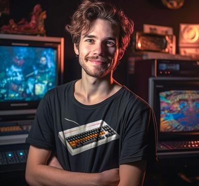 Retro computer toetsenbord T-shirt