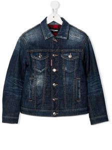 DSQUARED2 KIDS veste en jean à logo brodé - Bleu