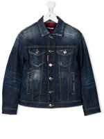 DSQUARED2 KIDS veste en jean à logo brodé - Bleu - thumbnail