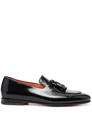 Santoni mocassins en cuir à glands - Noir
