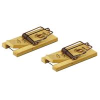 Hendrik Jan Muizenval / muizenklem - 2x stuks - hout - 10 cm