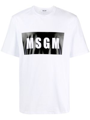 MSGM t-shirt à logo imprimé - Blanc