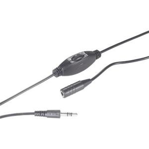 SpeaKa Professional SP-7870380 Jackplug Audio Verlengkabel [1x Jackplug male 3,5 mm - 1x Jackplug female 3,5 mm] 6.00 m Zwart Met volumeregeling