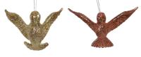 Ornament plastic roze goud vogel l16cm - Kurt s adler