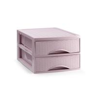 Ladekastje bureau organizer SORTED - 2 lades - roze - L26 x B35 x H19 cm - kunststof