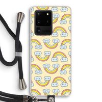 Regenboog: Samsung Galaxy S20 Ultra Transparant Hoesje met koord