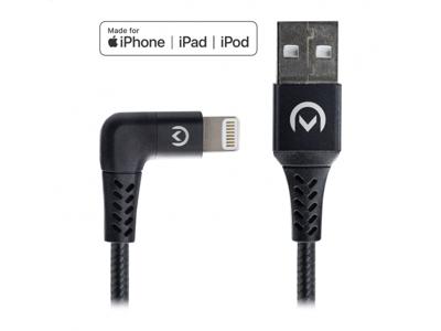 Mobilize Mobilize Strong Nylon 90° Cable Apple MFi Lightning 1.5m. 12W Black