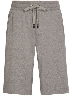 Dolce & Gabbana short de sport à patch logo - Gris