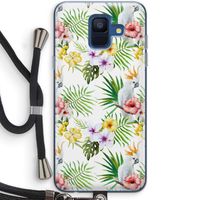 Gele kuif: Samsung Galaxy A6 (2018) Transparant Hoesje met koord
