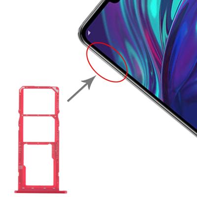 SIM-kaart lade + SIM-kaart lade + micro SD-kaart lade voor Huawei Y7 (2019)/Y7 Pro (2019)/Y7 Prime (2019) (rood)