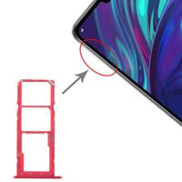 SIM-kaart lade + SIM-kaart lade + micro SD-kaart lade voor Huawei Y7 (2019)/Y7 Pro (2019)/Y7 Prime (2019) (rood)