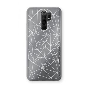 Geometrische lijnen wit: Xiaomi Redmi 9 Transparant Hoesje