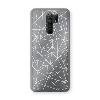 Geometrische lijnen wit: Xiaomi Redmi 9 Transparant Hoesje