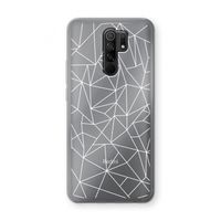 Geometrische lijnen wit: Xiaomi Redmi 9 Transparant Hoesje
