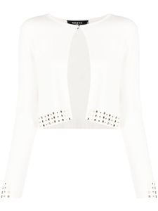 Paule Ka cardigan crop à ornements cloutés - Blanc