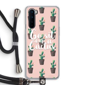 Cactus quote: OnePlus Nord Transparant Hoesje met koord