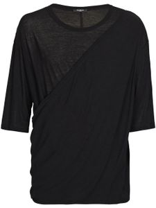 Balmain t-shirt en coton à design drapé - Noir