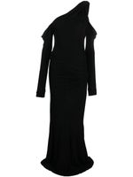 Blumarine robe longue une épaule - Noir