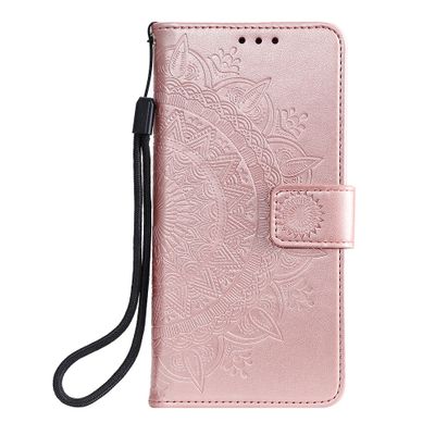Shop4 - Samsung Galaxy A12 Hoesje - Wallet Case Mandala Patroon Rosé Goud