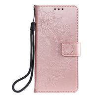 Shop4 - Samsung Galaxy A12 Hoesje - Wallet Case Mandala Patroon Rosé Goud - thumbnail