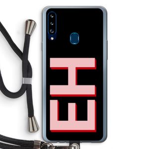Monogram: Samsung Galaxy A20s Transparant Hoesje met koord