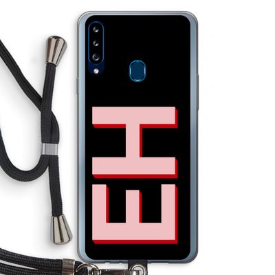 Monogram: Samsung Galaxy A20s Transparant Hoesje met koord
