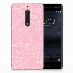 Nokia 5 TPU Case White Flowers