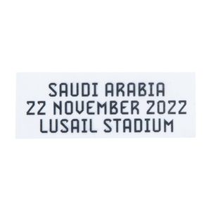 Official World Cup 2022 Matchday Transfer Argentina v Saudi Arabia 22 November 2022 (Argentina Home)