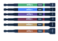 Wiha Magnetische dopbitset met kleurcodering, 150 mm - 6-delig 1/4" - 47035