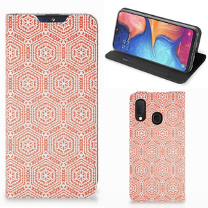 Samsung Galaxy A20e Hoesje met Magneet Pattern Orange