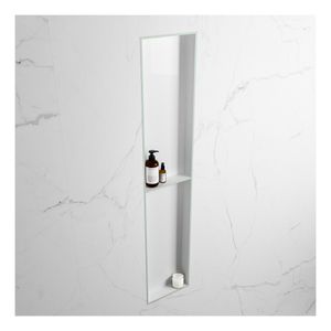 Wandnis Solid Surface Easy | In- en opbouw | 30x90x8 cm | 2 vakken | Greey/Talc