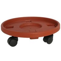 Gerimport Plantentrolley - multiroller - rond - bruin - 39 cm - Planten onderzetter