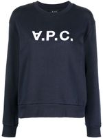 A.P.C. sweat en coton à logo imprimé - Bleu - thumbnail