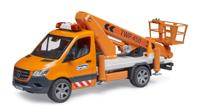 bruder Mercedes Benz Sprinter met werkplatform en licht en geluid modelvoertuig - thumbnail